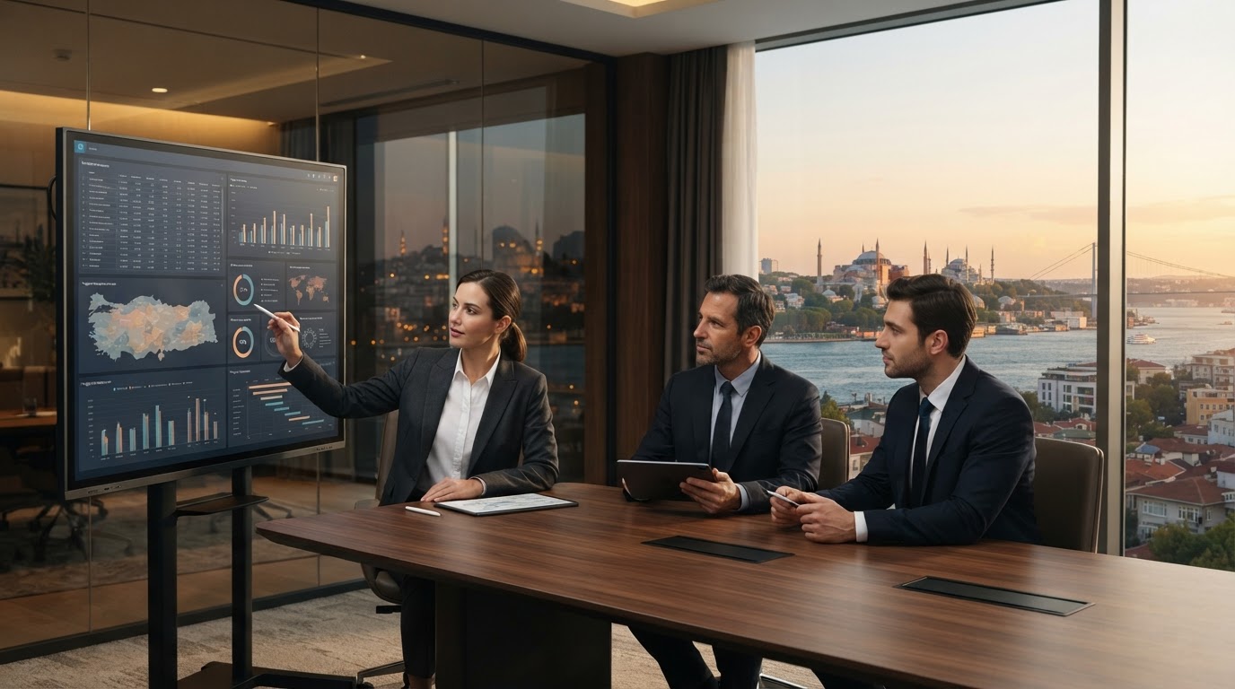 Koç Topluluğu 100 platformunun avantajlarını gösteren veri panosu görseli